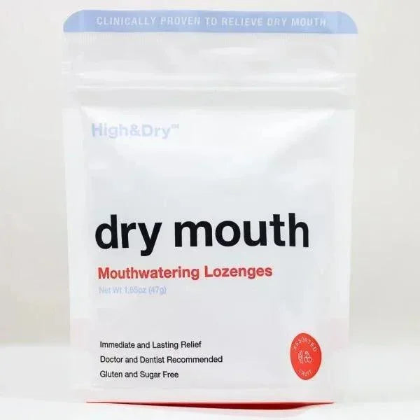 High&Dry dry mouth mouthwatering lozenges resealable pack for dry mouth relief