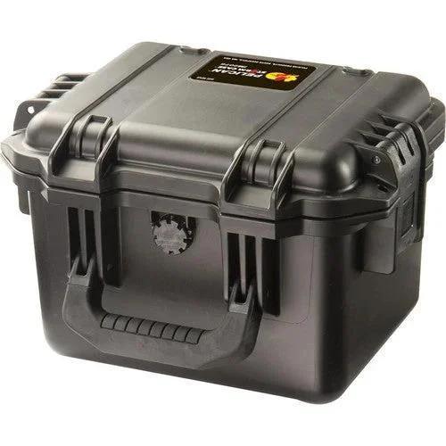 Black Pelican 1120 hard case with secure latches and handle for protecting gear