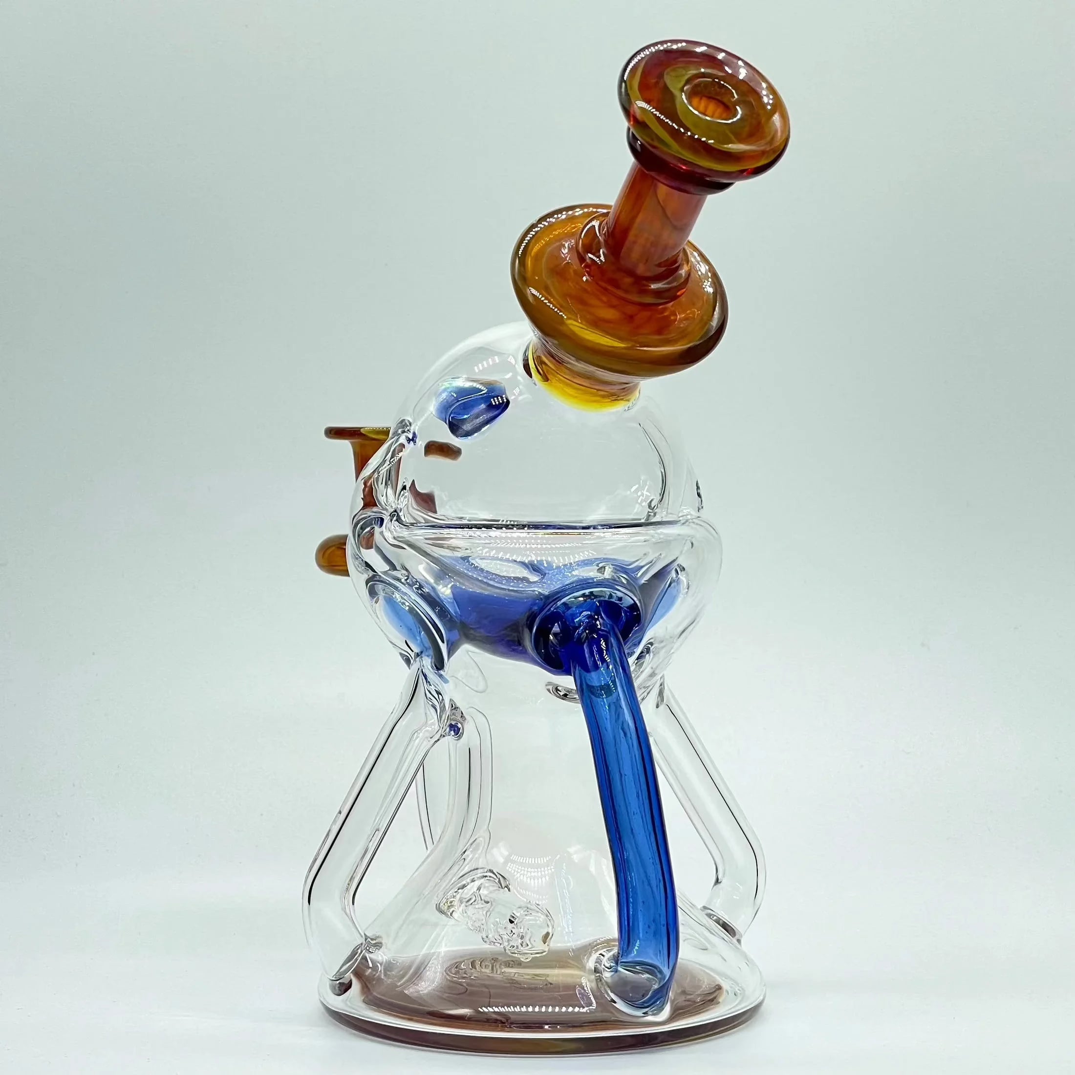 Lid Glass - Light Cobalt & Amber Purple Lidcycler