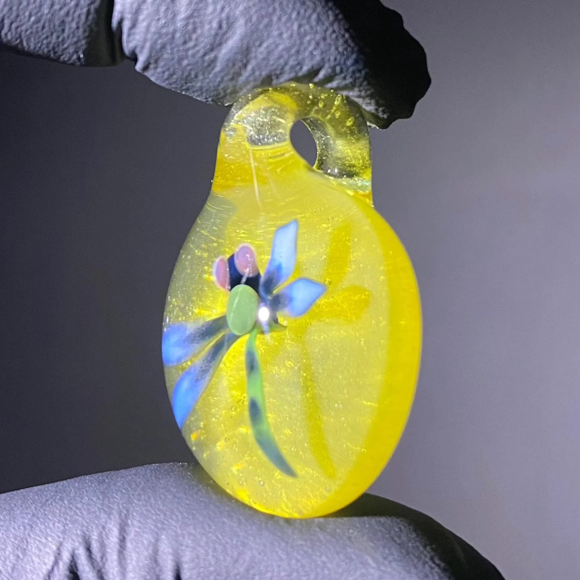 Florin Glass - Lemondrop Dragonfly Pendant