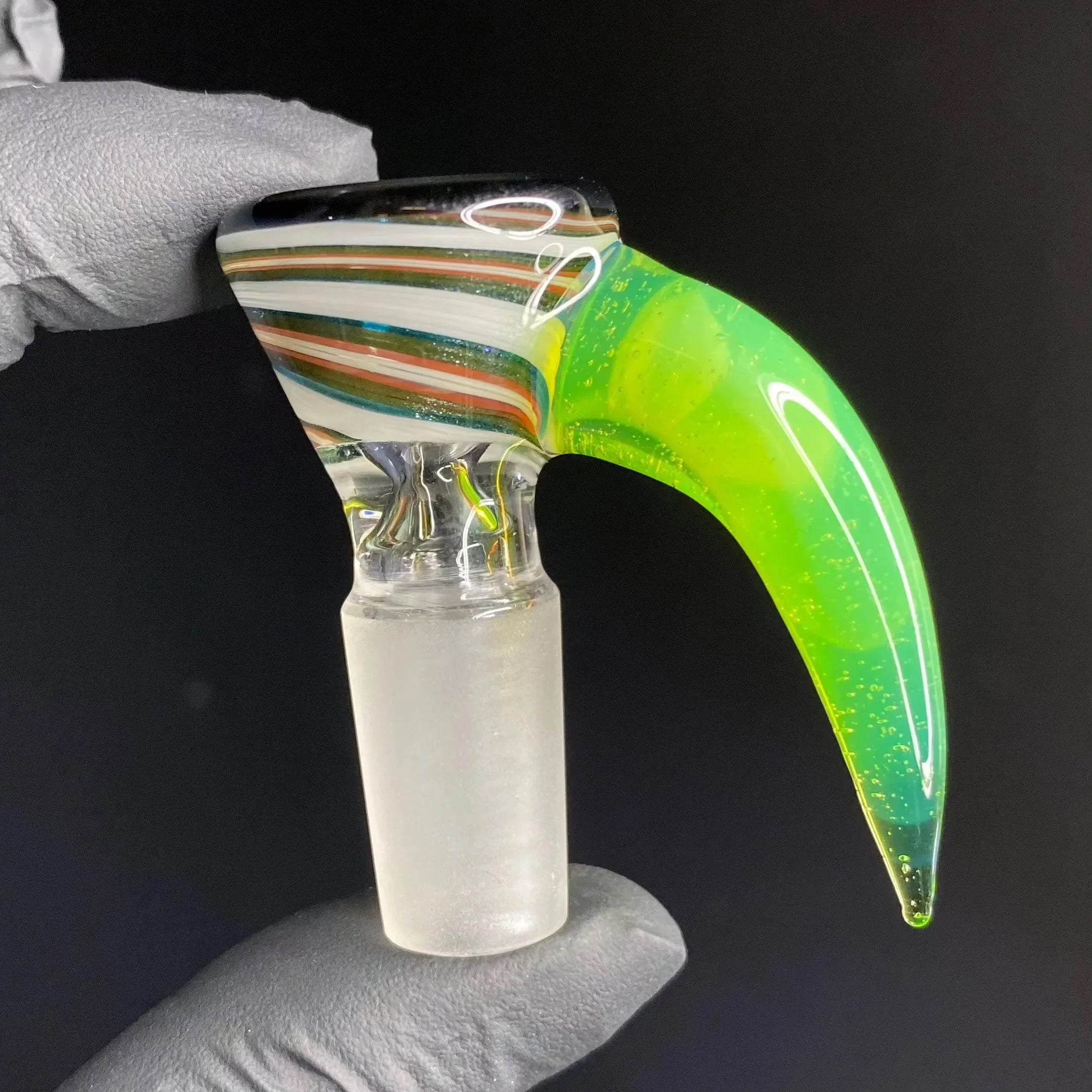 OJ Flame - Green Slyme & Unobtainum Linework 16" Beaker w/ Ash Catcher