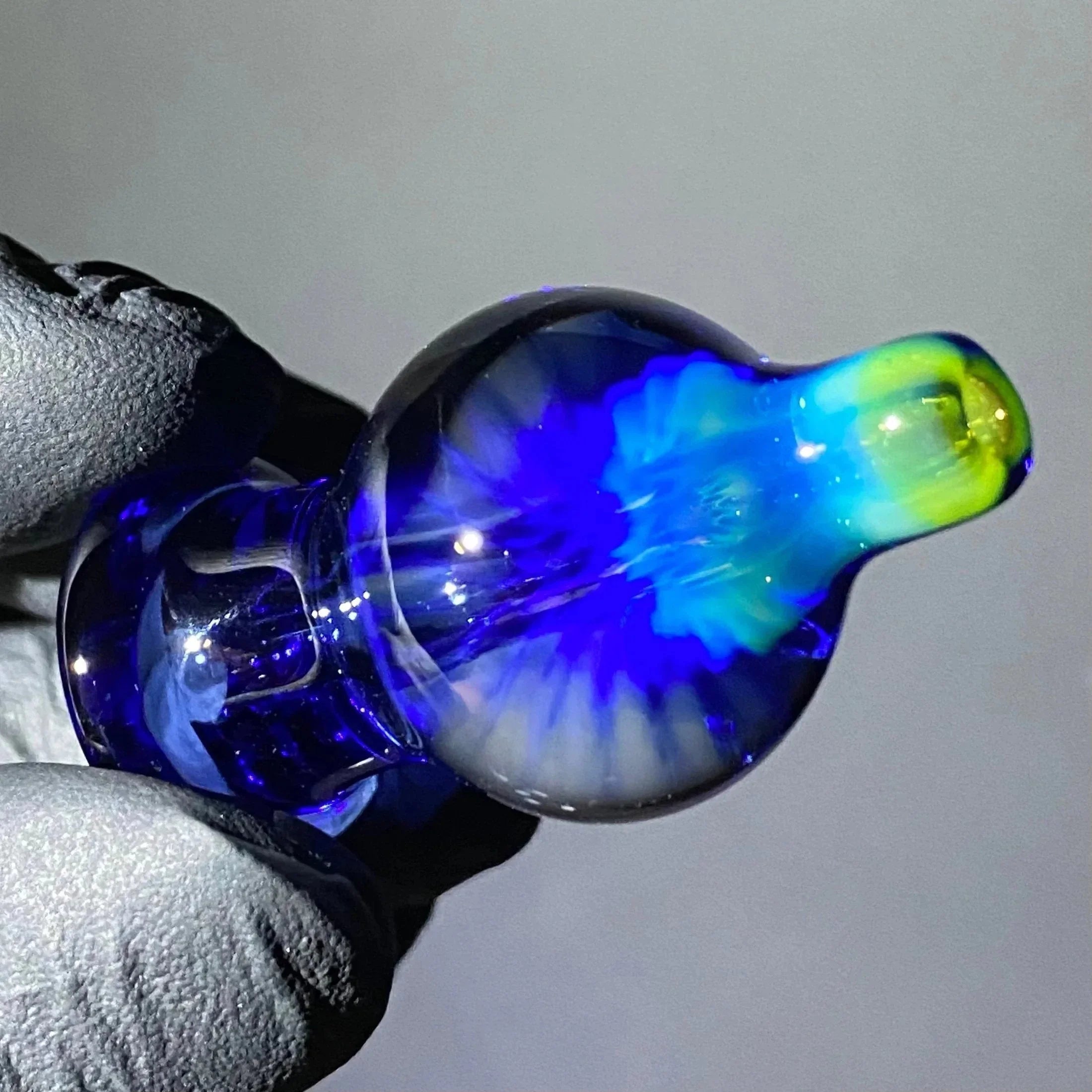 Beak Glass - Blue Dream & Northstar Yellow Bubble Cap