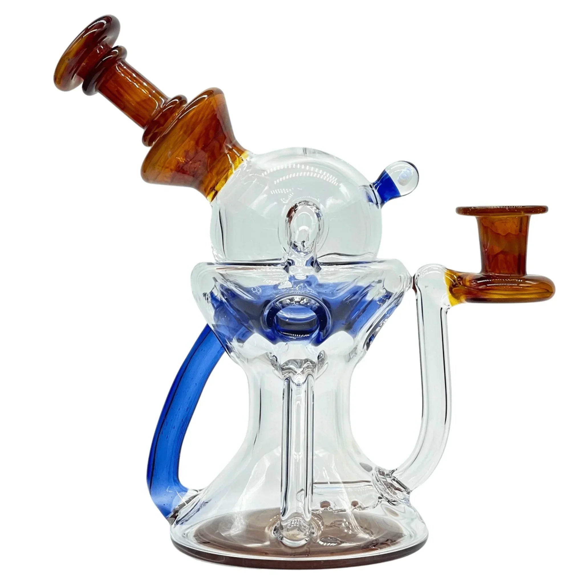 Lid Glass - Light Cobalt & Amber Purple Lidcycler