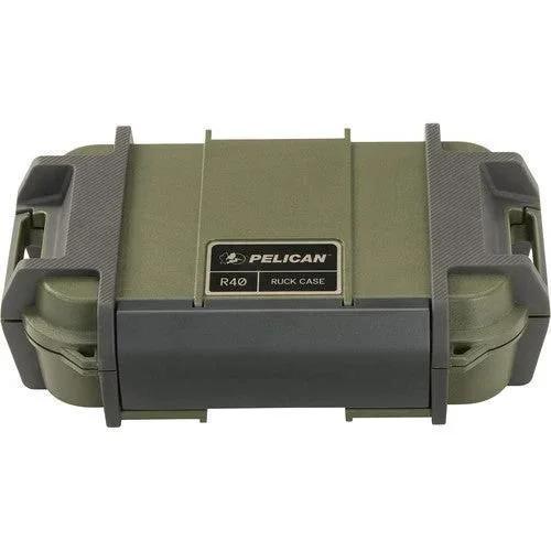 Pelican R40 Ruck Case in olive green with gray latches, rugged portable storage for gear