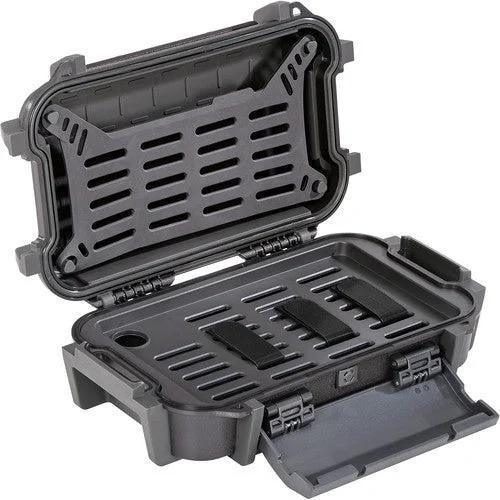 Black waterproof hard case with foam inserts for secure storage of glass pipes or vaporizers