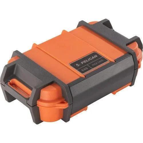 Pelican R40 rugged case, orange and black, durable protective storage for gear and accessories