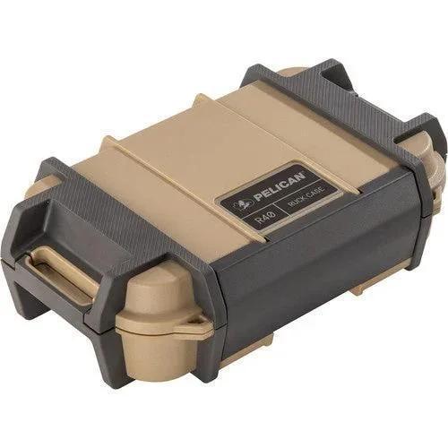 Pelican R40 rugged case for protecting gear, tan and black waterproof storage box