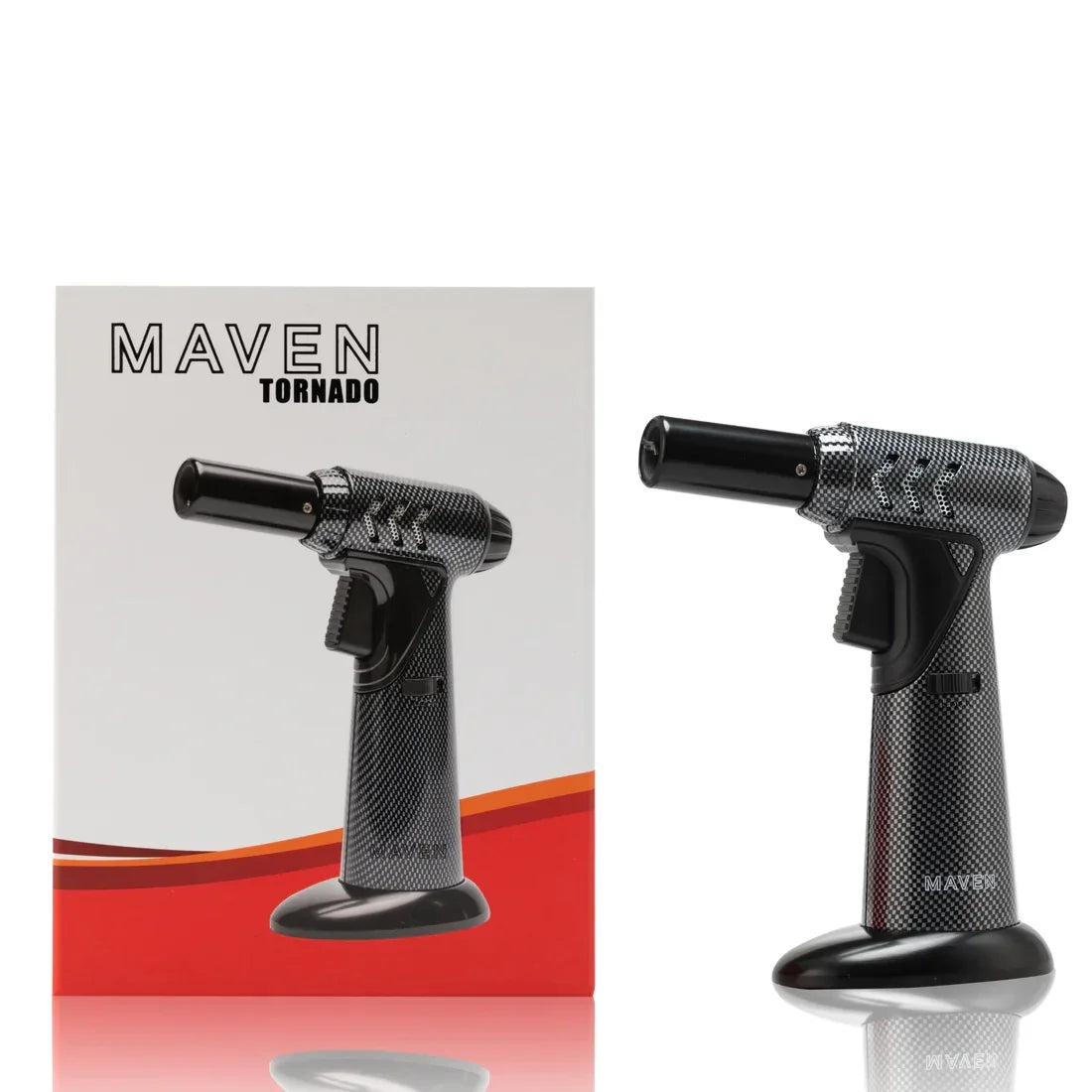 Maven Tornado carbon fiber butane torch with box, table torch for smoking accessories
