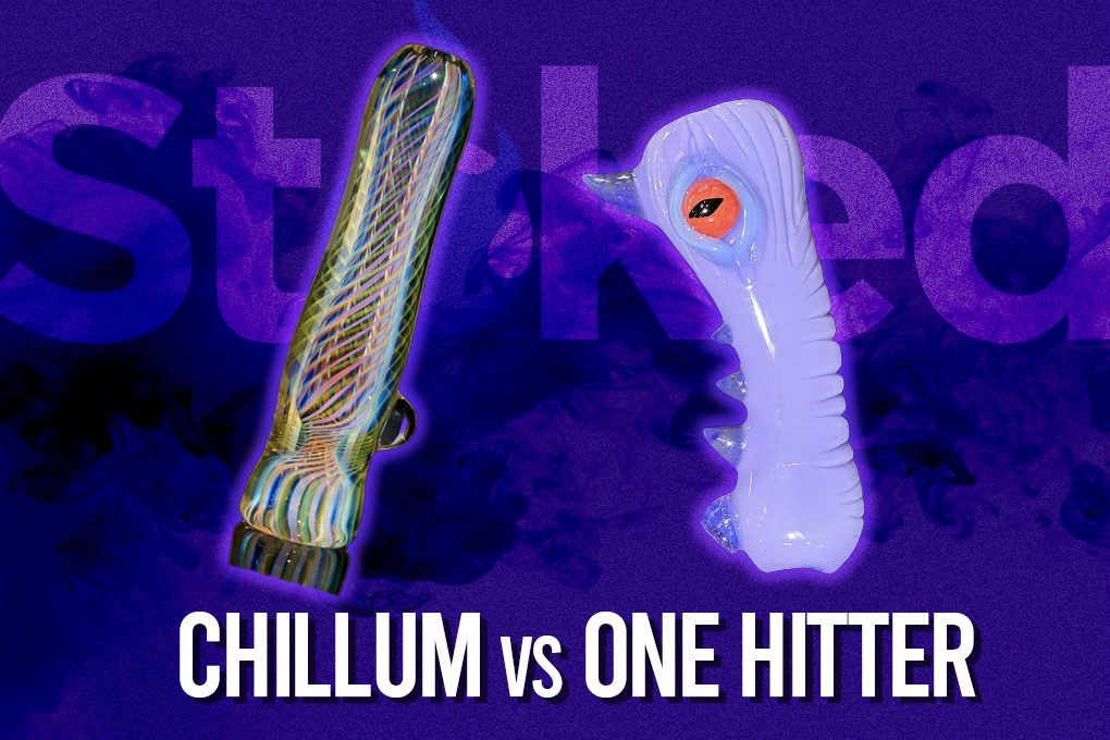 Chillum and one hitter on a purple background