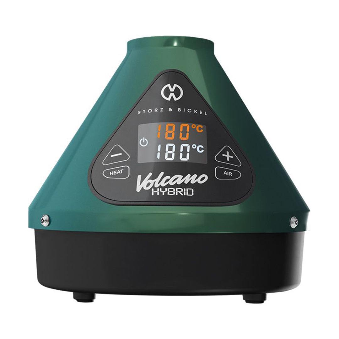 Volcano Hybrid desktop vaporizer with digital display and green exterior