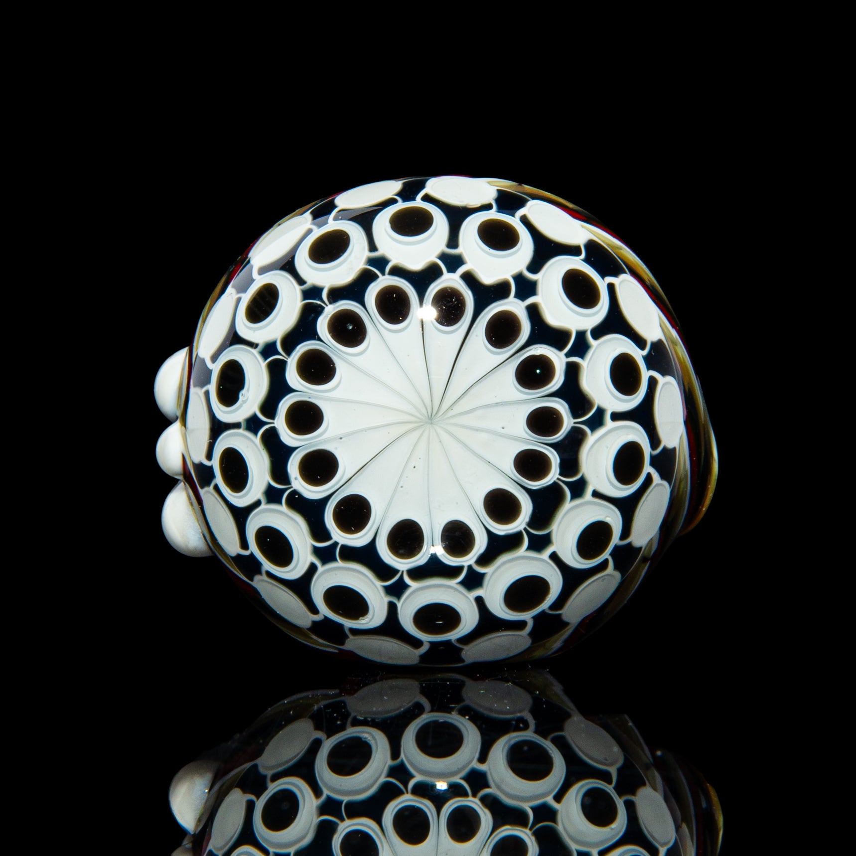 Olour Glass - Black & White Dotstack Heliocoil Spoon