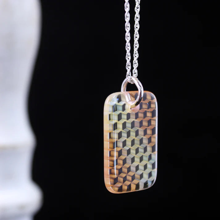 Ryan Teurfs - Ephemeral Rectangular Honeyglass Necklace