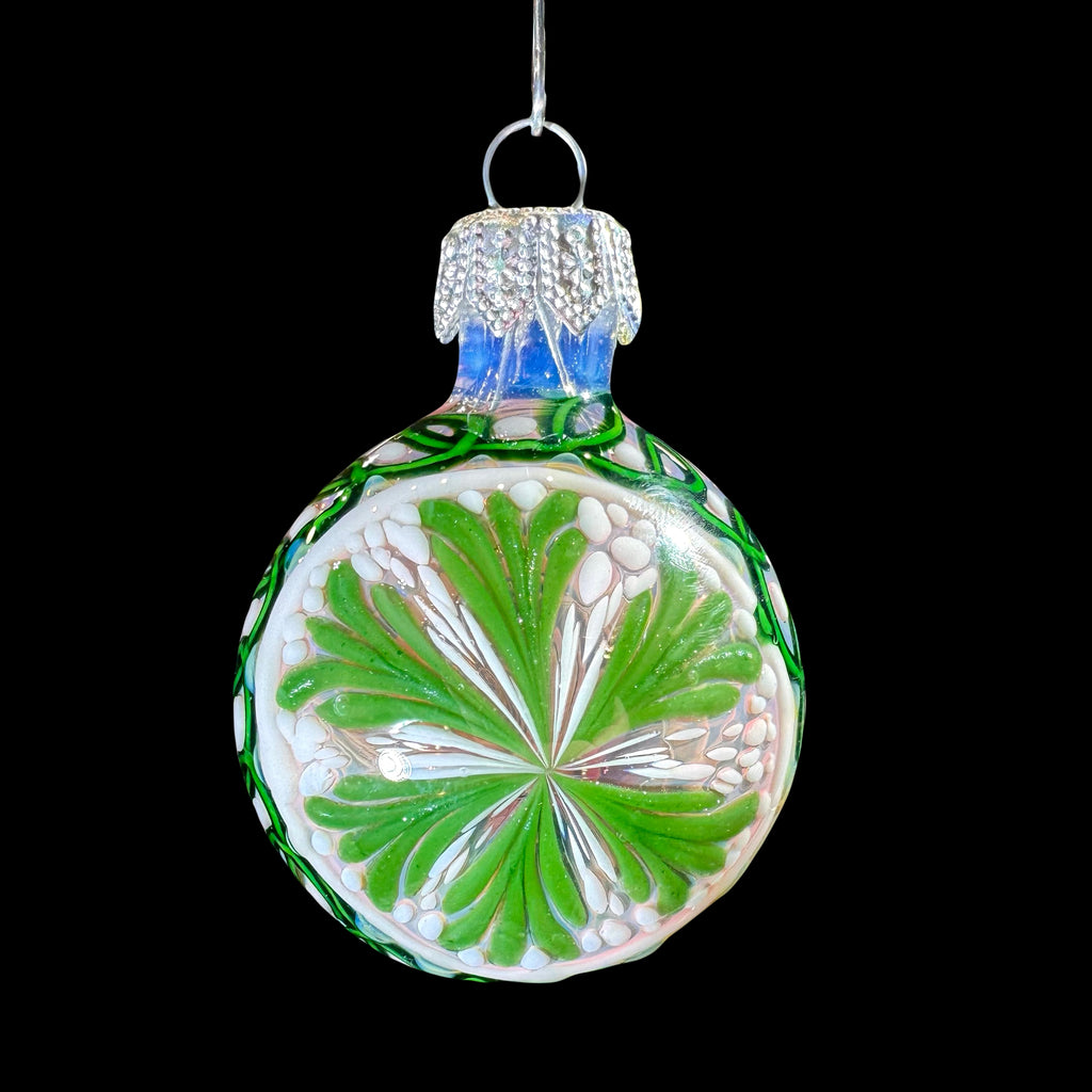 Holiday Ornament Collection: Firekist - Green Snowflake Ornament Pipe
