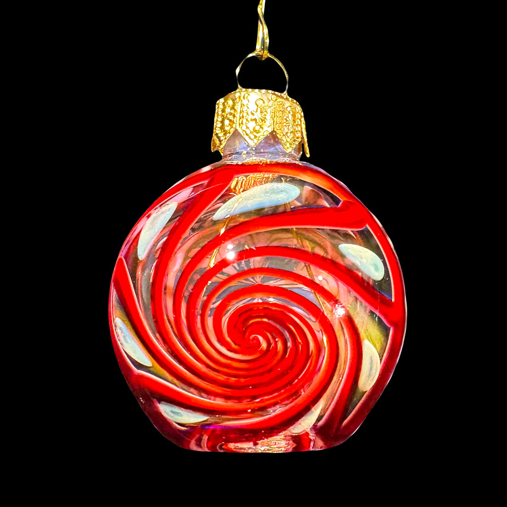 Colección de adornos navideños: Firekist - Pipa decorativa con forma de bastón de caramelo y copo de nieve rojo y blanco
