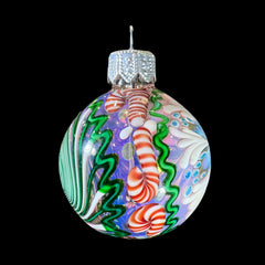 Colección de adornos navideños: Firekist - Pipa decorativa de bastón de caramelo con forma de copo de nieve verde y opalina