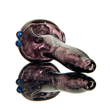 Olour Glass - Pink, Purple  & Blue Dotstack Dark Purple Spoon