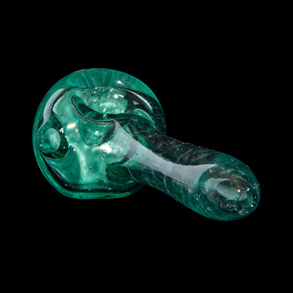 Olour Glass - Red, White  & Black Dotstack Teal Spoon