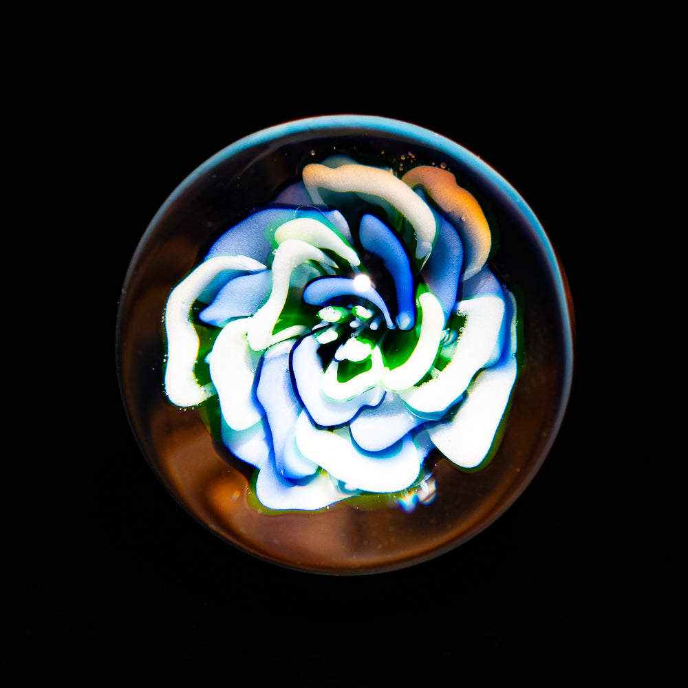 Ponder The Orb: 413 Glass - Blue Flower Marble