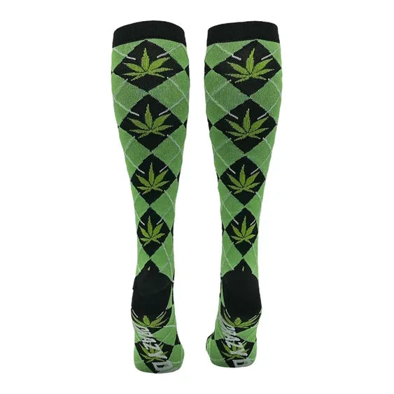 Crazy Dog - Argyle Weed Compression Socks