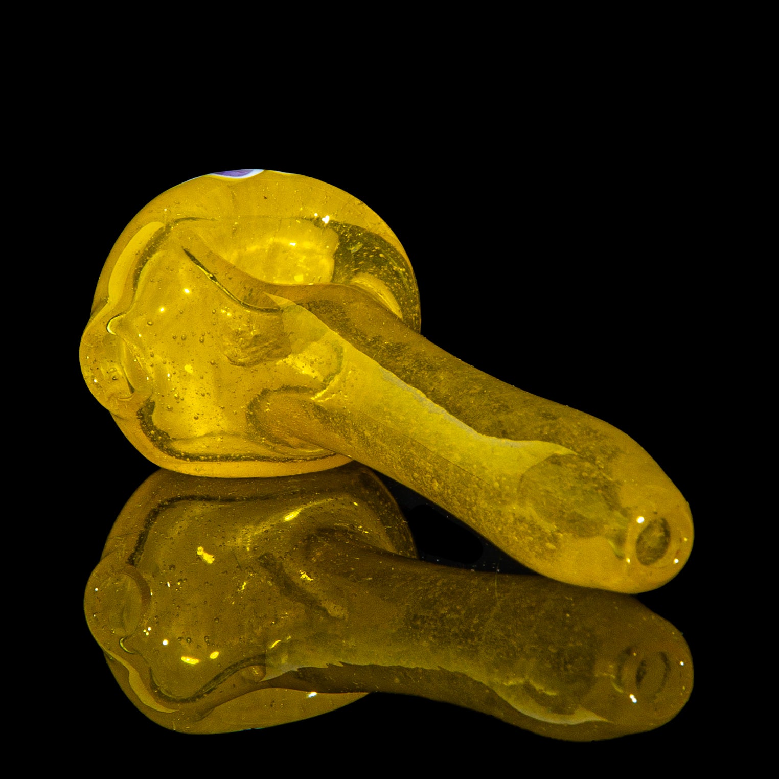 Olour Glass - Yellow, Violet & Black Dotstack Lemon Drop Spoon