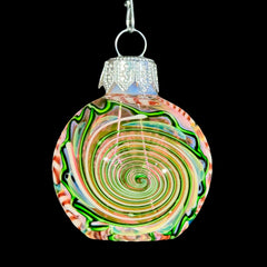 Holiday Ornament Collection: Firekist - Green Snowflake Candy Cane Ornament Pipe