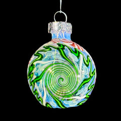Holiday Ornament Collection: Firekist - Blue Snowflake Candy Cane Ornament Pipe