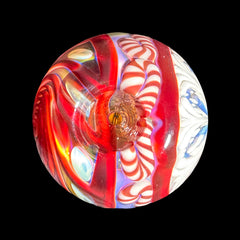 Holiday Ornament Collection: Firekist - Red & White Snowflake Candy Cane Ornament Pipe