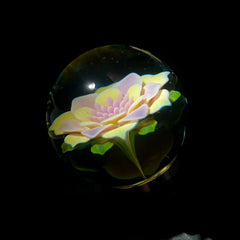 Florin Glass - Pink & Yellow Flower Wine Stopper