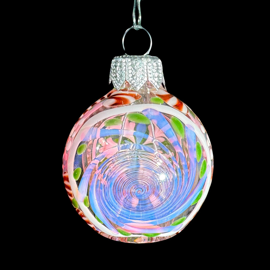 Colección de adornos navideños: Firekist - Pipa decorativa con forma de bastón de caramelo y copo de nieve opalina