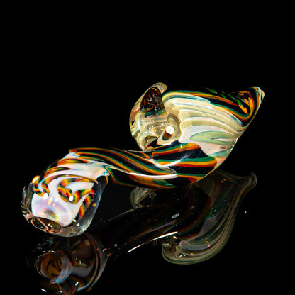Brently Glass - Green, Yellow & Brown Reticello Sherlock