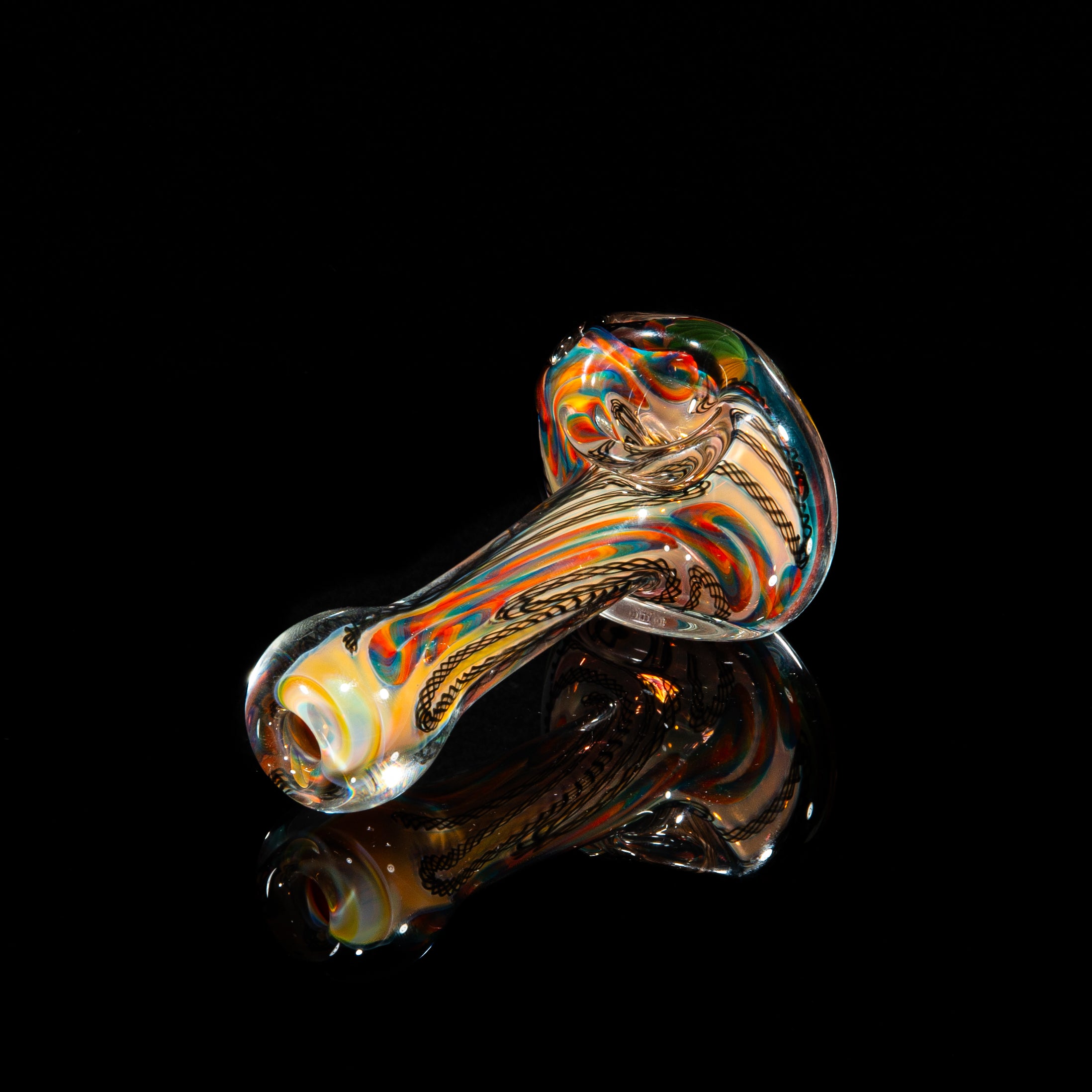 Brently Glass - Yellow, Blue & Green Cane w/ Latti Spoon