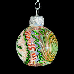 Holiday Ornament Collection: Firekist - Green Snowflake Candy Cane Ornament Pipe