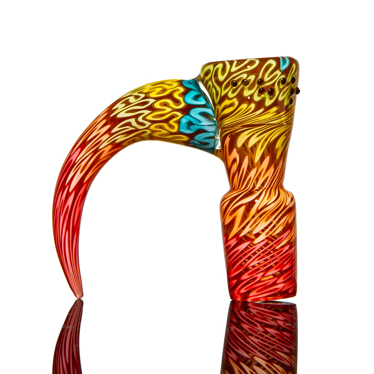 Charisma Glass - Coral Tomacco Fully Worked Three Hole Slide
