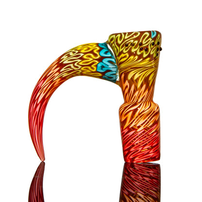 Charisma Glass - Coral Tomacco Fully Worked Three Hole Slide