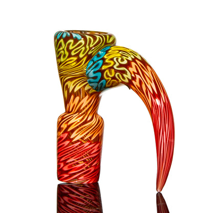 Charisma Glass - Coral Tomacco Fully Worked Three Hole Slide