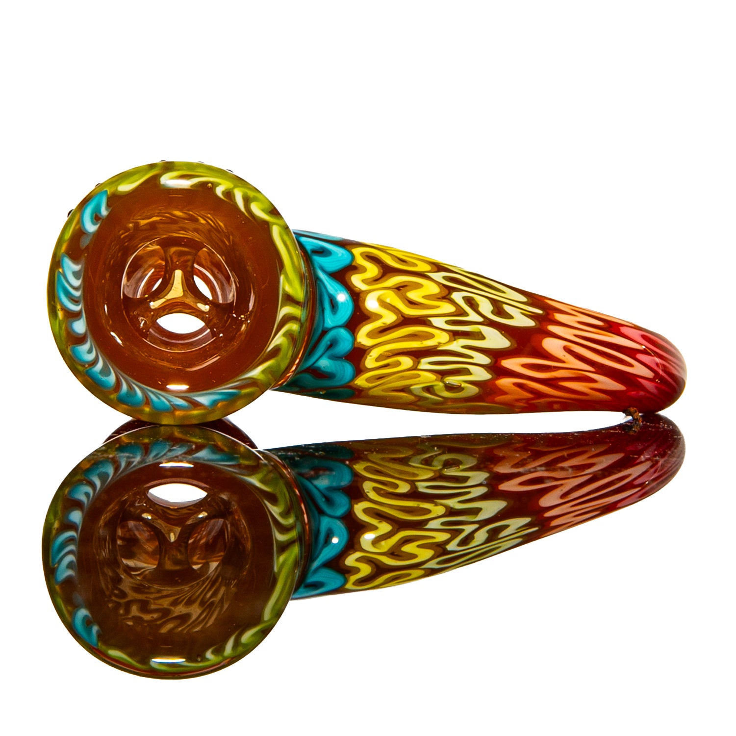 Charisma Glass - Coral Tomacco Fully Worked Three Hole Slide