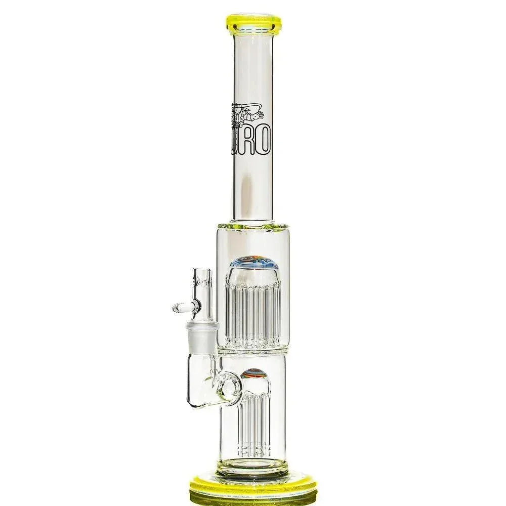 Toro Glass - Citron & Ghost w/ Rainbow Clouds Reversal 7/13 Flower Tube