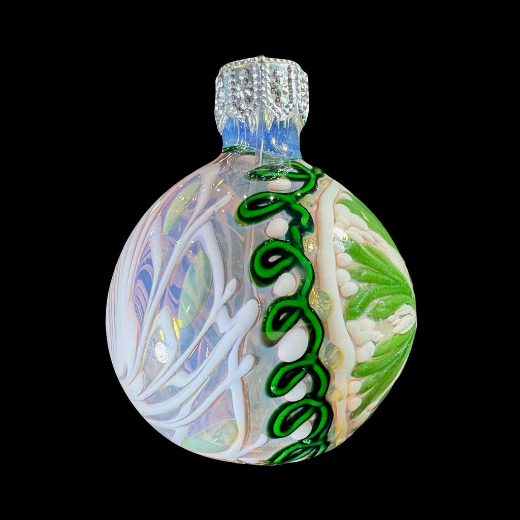 Colección de adornos navideños: Firekist - Pipa decorativa con forma de copo de nieve verde
