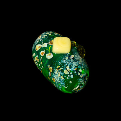 Alec Blows Glass - Transparent Green Buttered Pocket Potato