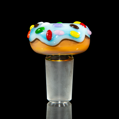 KGB Glass - Blue Raspberry Drip & Rainbow Sprinkles Donut Tube