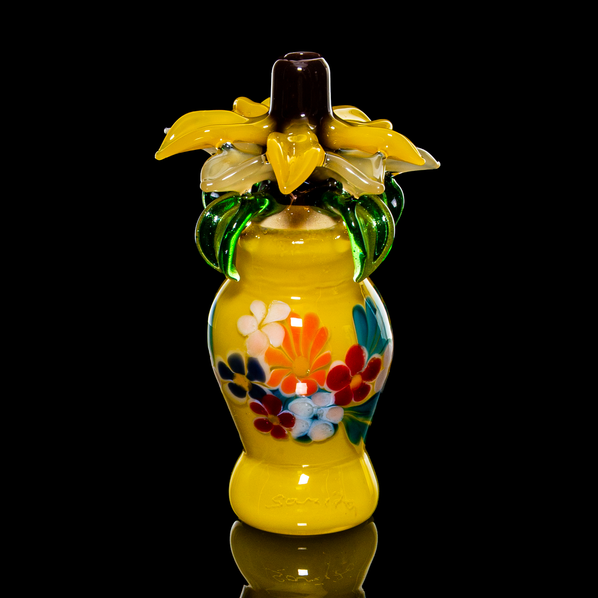 Lace Face x Sartia - Yellow Flower Pot Chillum