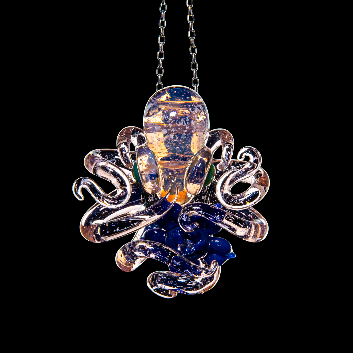Liz Wright x Mars Glassworks - Pink Dichro Octopus Pendant