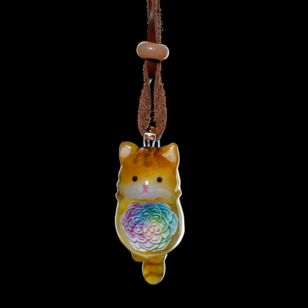 Azusa Glass - Tabby Cat Pendant