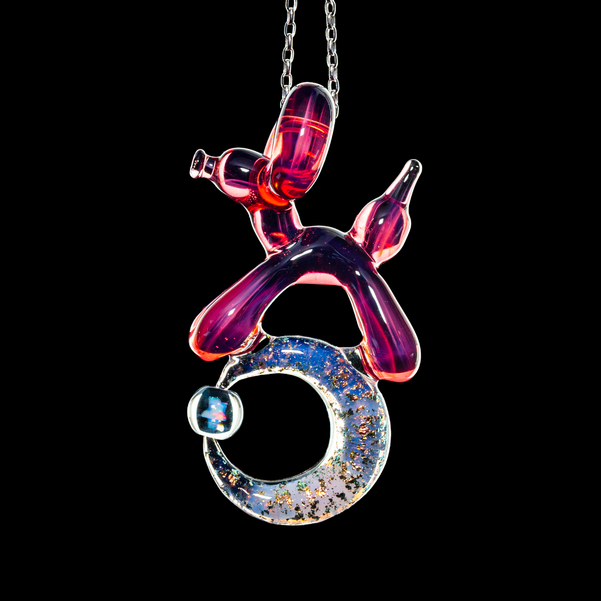 Mars Glassworks x Blitzkreiga - Balloon Dog & Opal Moon Pendant