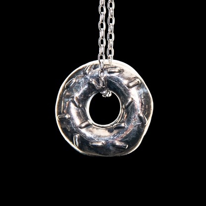 Kuhns x KGB Glass - Solid Silver Donut Pendant