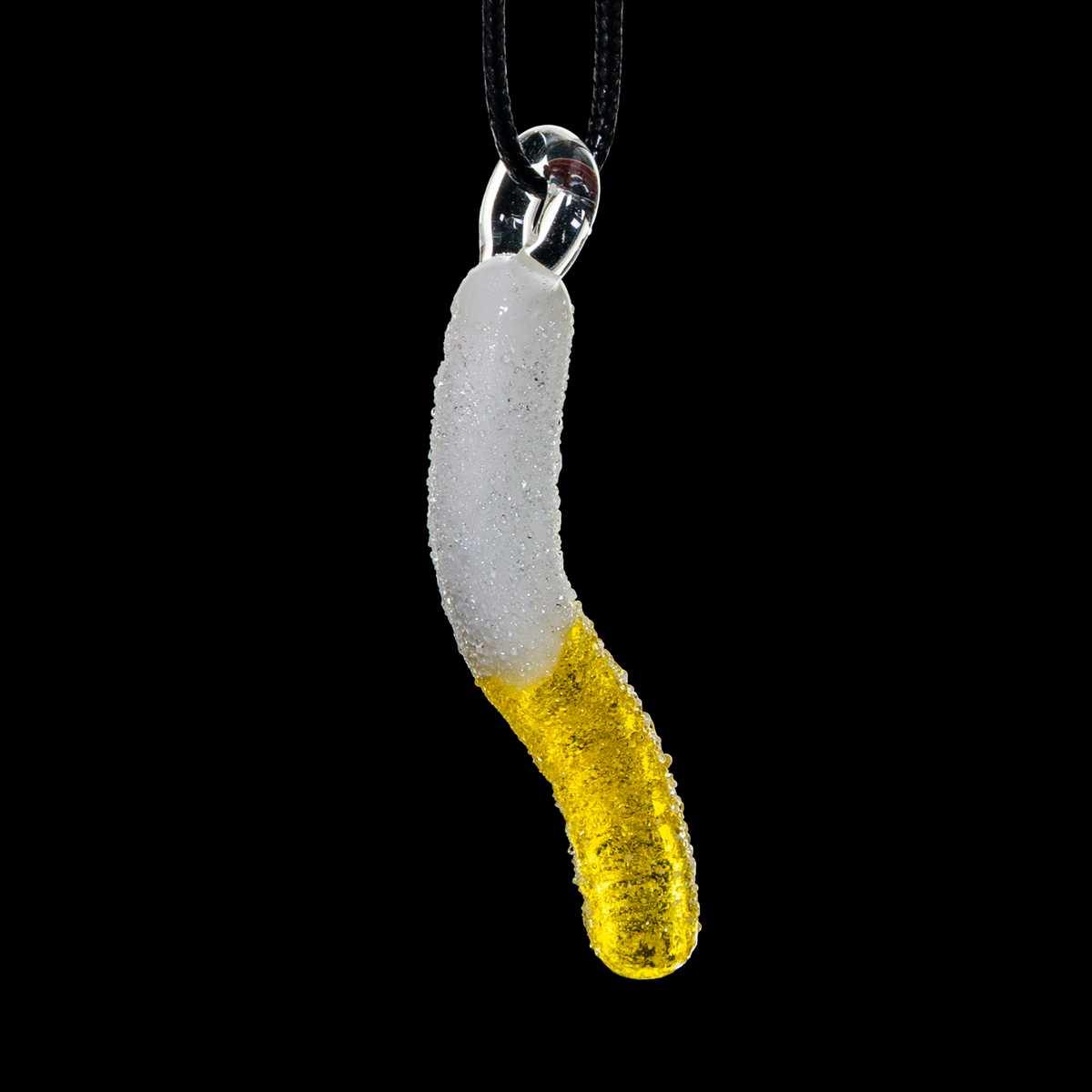 Emperial Glass - Lemon & White Gummy Worm Pendant