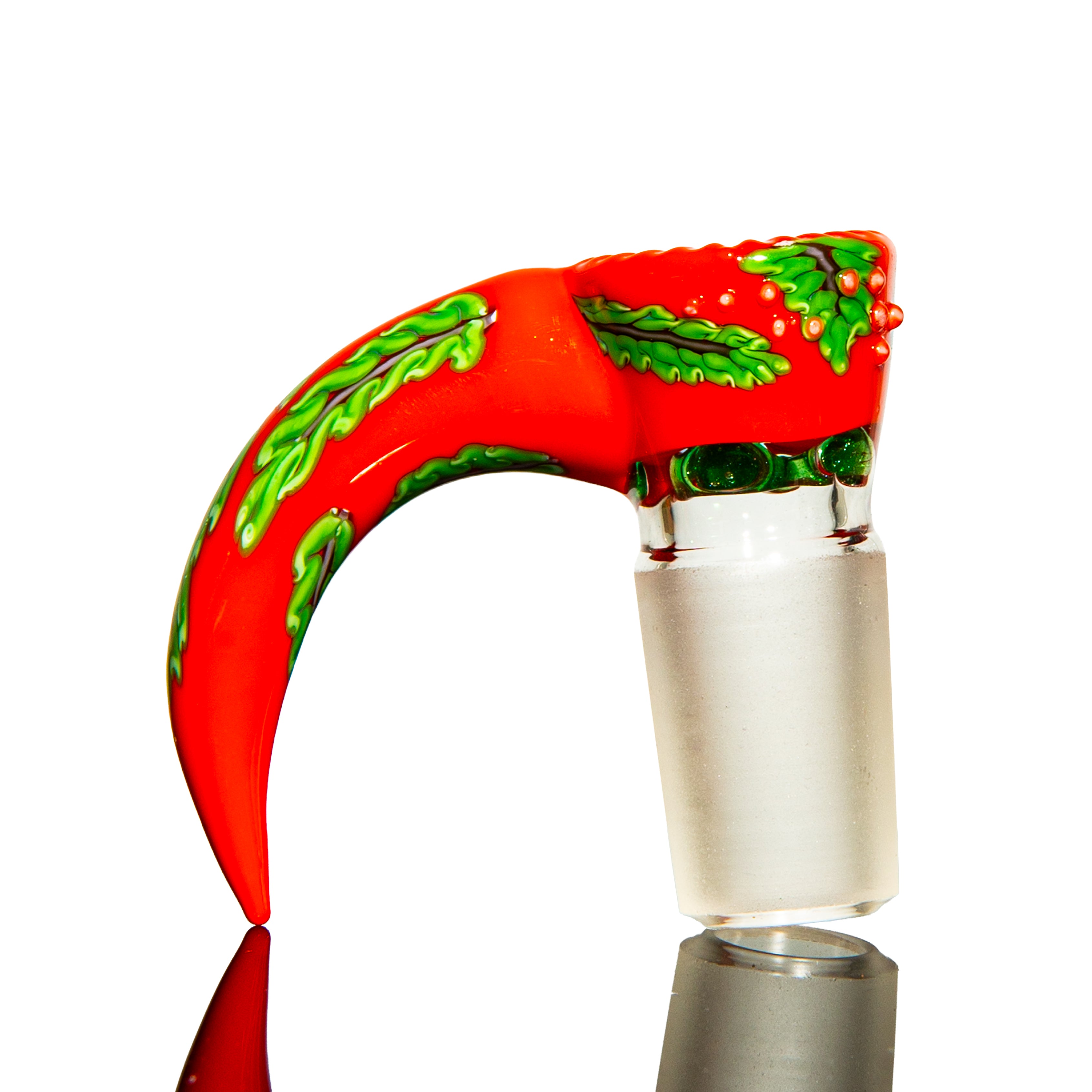 Charisma Glass - Red Olive Branch 18mm Four Hole Slide