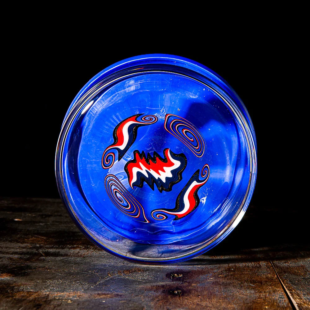 Glass Munky - Red, White & Blue Lidded Pyrex Bowl