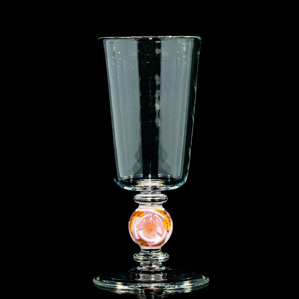 Drinking Vessels: Delong Glass x Lathey Jade - Small Pink Blossom Wine Glass