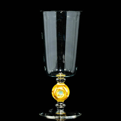 Drinking Vessels: Delong Glass x Lathey Jade - Large Yellow Blossom Wine Glass